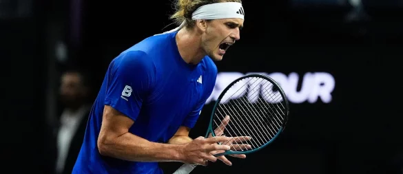 Alexander Zverev verzweifelte am zweiten Tag beim Laver Cup am Australier Alex de Minaur. - © Jeff Chiu/AP/dpa
