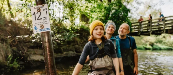 Wathose an und hinein ins Wasser: Der Eisvogelsteig führt durch den Fluss Chamb. - © Thomas Linkel/erlebe.bayern/dpa-tmn
