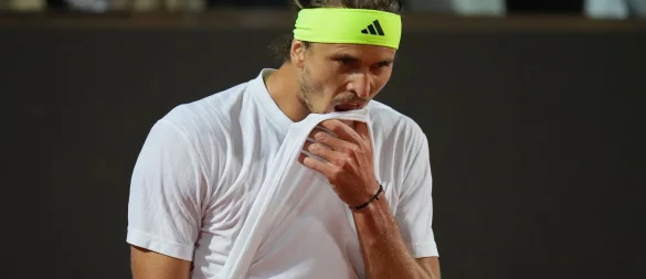 Aus in Rom: Alexander Zverev scheitert im Viertelfinale. - © Alessandra Tarantino/AP/dpa