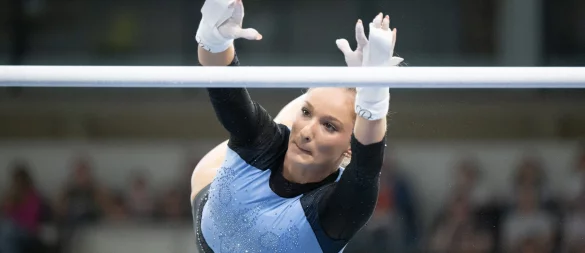 Konzentriert zum Titel: Karina Schönmaier. - © Sebastian Kahnert/dpa
