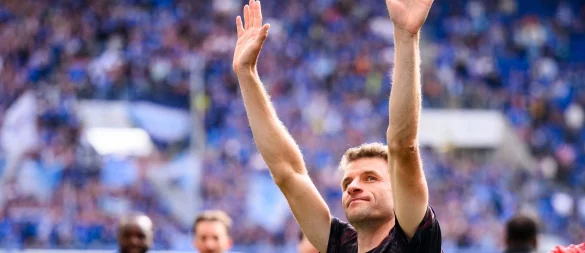 Thomas Müller nach seinem letzten Bundesliga-Spiel. - © Tom Weller/dpa