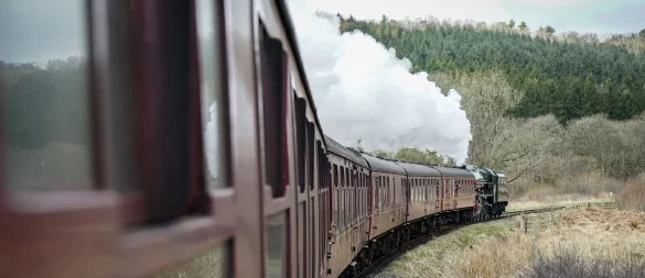 Touristenfahrt unter Dampf: Ab Pickering geht es mit der North Yorkshire Moors Railway, einer Museumsbahn, durch den gleichnamigen Nationalpark. - © Stephan Weißenborn/dpa-tmn