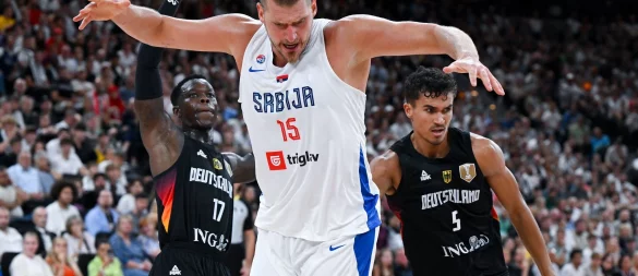 Bei der EM der größte deutsche Rivale: Serbien mit Nikola Jokic. - © Sven Hoppe/dpa