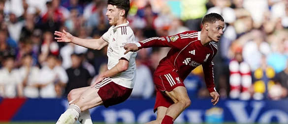 Liverpool-Neuzugang Florian Wirtz konnte dem Spiel seines Teams nur wenige Impulse geben. - © Peter Byrne/PA Wire/dpa