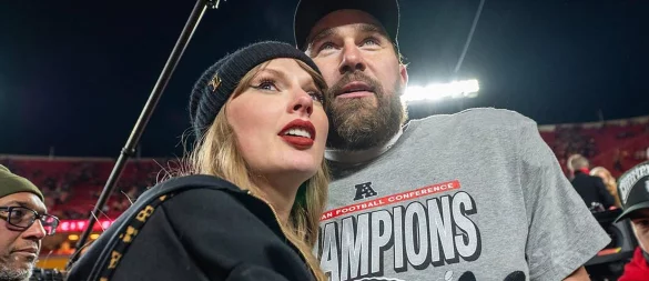 Travis Kelce hat in einem Interview über seine Beziehung zu Taylor Swift gesprochen. (Archivbild) - © Emily Curiel/Ecuriel@kcstar.Com/TNS via ZUMA Press Wire/dpa