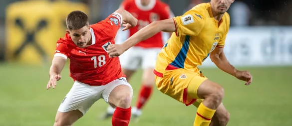 Österreich und Rumänien lieferten sich einen harten Fight in der WM-Qualifikation. - © Georg Hochmuth/APA/dpa