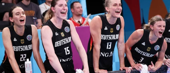 Deutschlands Basketballerinnen gehen optimistisch ins EM-Viertelfinale gegen Belgien. - © Christian Charisius/dpa