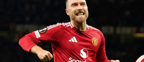 Christian Eriksen verabschiedet sich bei Manchester United. - © Dave Thompson/AP