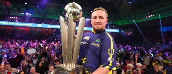 Weltmeister und World-Matchplay-Sieger: Luke Littler. (Archivbild) - © Kirsty Wigglesworth/AP/dpa