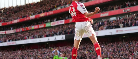 Declan Rice erzielte den Siegtreffer für Arsenal gegen Newcastle. - © Kirsty Wigglesworth/AP/dpa