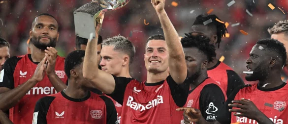 Im vergangenen Jahr jubelte noch Bayer Leverkusen als Supercup-Gewinner. - © Bernd Thissen/dpa