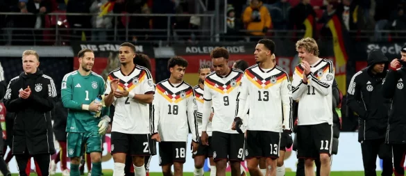 Die deutsche Fußball-Nationalmannschaft liegt in der FIFA-Weltrangliste auf dem neunten Platz. - © Christian Charisius/dpa