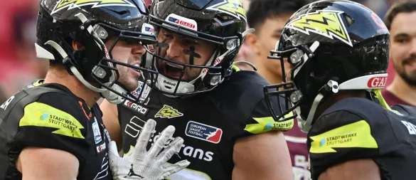 Vor dem Aus: Das Football-Team von ELF-Titelträger Stuttgart Surge. (Archivbild) - © Marijan Murat/dpa