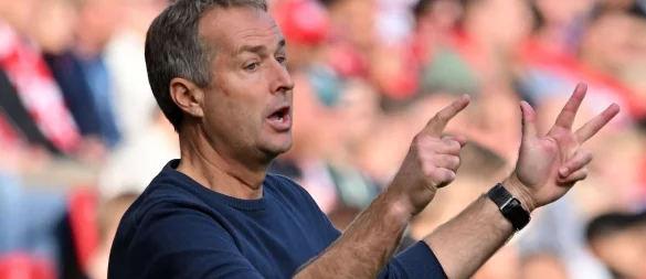 Bisher als Bayer-Trainer noch ungeschlagen: Kasper Hjulmand. - © Torsten Silz/dpa