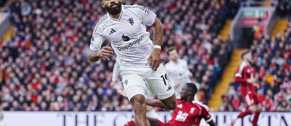 Bryan Mbeumo erzielte in Liverpool die 1:0-Führung für Manchester United. - © Peter Byrne/PA Wire/dpa