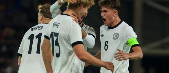Nach der Pause hatte die deutsche Mannschaft kurz Grund zum Jubeln. - © Jan Woitas/dpa
