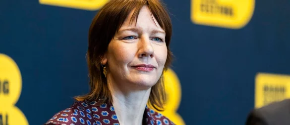 Schauspielerin Sandra Hüller beim Braunschweig International Film Festival: Sie ist dort Stargast und wird mit dem Hauptpreis ausgezeichnet. - © Michael Matthey/dpa