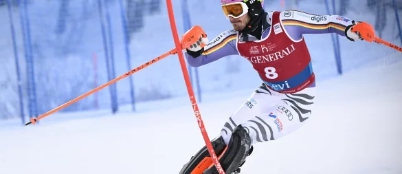 Linus Straßer bei seinem ersten Slalom in diesem Weltcup-Winter im finnischen Levi. - © Roni Rekomaa/Lehtikuva/dpa