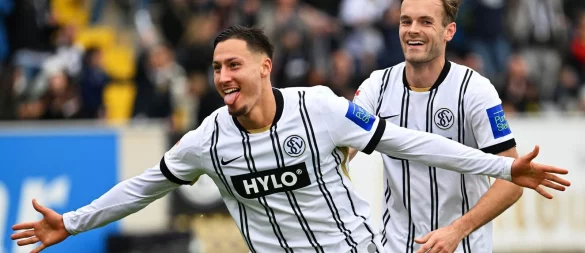 Younes Ebnoutalib (vorn): Hattrick gegen Fürth. - © Harald Tittel/dpa