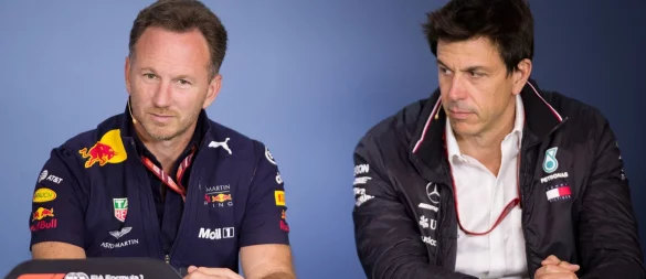 Horner (links) und Wolff haben sich in der Formel 1 oft gestritten. (Archivbild) - © Georg Hochmuth/apa/dpa