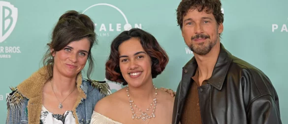 Nora Tschirna (l-r), Jerusha Wahlen und Florian David Fitz bei der Weltpremiere. - © Malin Wunderlich/dpa