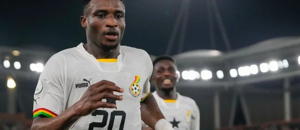 Tottenham-Star Mohammed Kudus hat mit Ghana den Sprung zur WM geschafft. (Archivbild) - © Themba Hadebe/AP/dpa