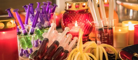 Verpackungen von Halloween-Süßigkeiten wie Bonbontüten, Folien oder Plastikeimer kommen in die Gelbe Tonne oder den Gelben Sack. - © Christin Klose/dpa-tmn