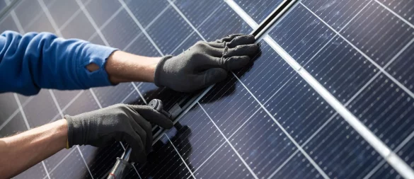 Wird eine kleine Photovoltaikanlage im Außenbereich und nicht direkt am denkmalgeschützten Gebäude installiert, ist dies zulässig, hat ein Gericht entschieden. - © Marijan Murat/dpa/dpa-tmn