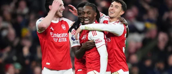 Mann des Spiels: Arsenals Eberechi Eze erzielte im Nord-London-Derby drei Tore. - © Adam Davy/PA Wire/dpa