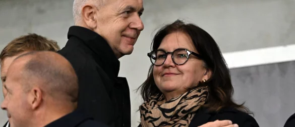 DFB-Spitzen: Präsident Bernd Neuendorf und die bisherige Generalsekretärin Heike Ullrich (Archivfoto) - © Federico Gambarini/dpa