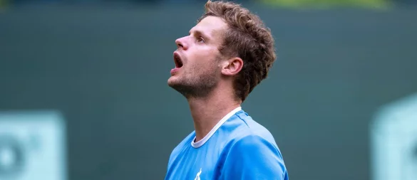 Novak Djokovic war für den deutschen Tennisprofi Yannick Hanfmann doch eine Nummer zu groß. (Archivbild) - © David Inderlied/dpa