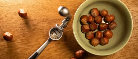 Lassen sich Haselnüsse auch mit einer Knoblauchpresse knacken? - © Christin Klose/dpa-tmn
