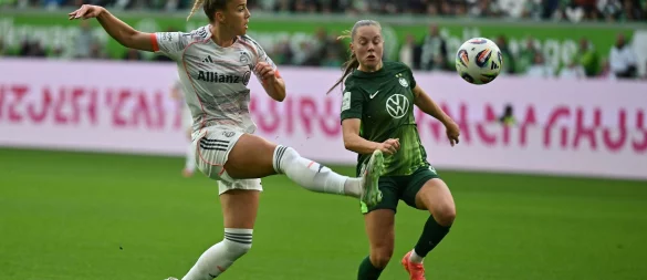 Energisch: Bayern-Star Giulia Gwinn (l). - © Swen Pförtner/dpa