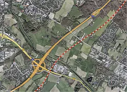 Hier k&ouml;nnte laut einem vom Bund bestellten Gutachten eine Neubau-Trasse &uuml;ber Bad Salzufler Gebiet verlaufen. - &copy; Geobasis.NRW/Mediawerkstatt
