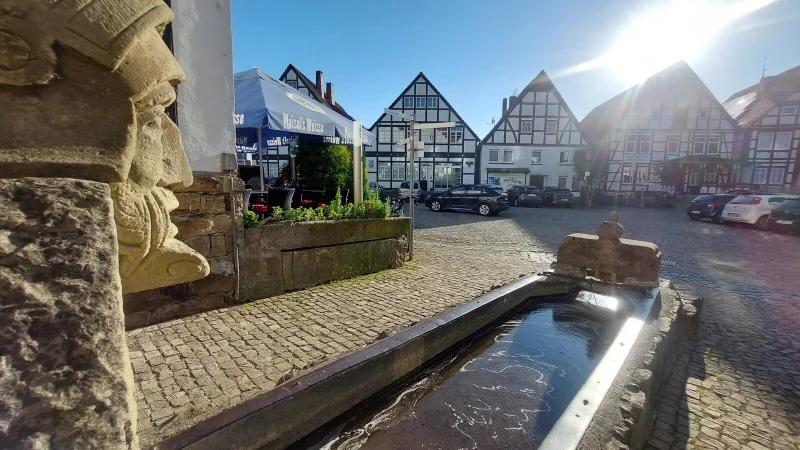 Auch der Volkwinbrunnen spielt bei der Umgestaltung des Marktplatzes eine Rolle. - © Michaela Weiße