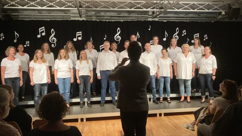 Im Rampenlicht: Der gemischte Chor „Stimmwerk“ sucht derzeit nach interessierten Tenören und Bassisten, die den Chor gesanglich ergänzen wollen. - © Stimmwerk