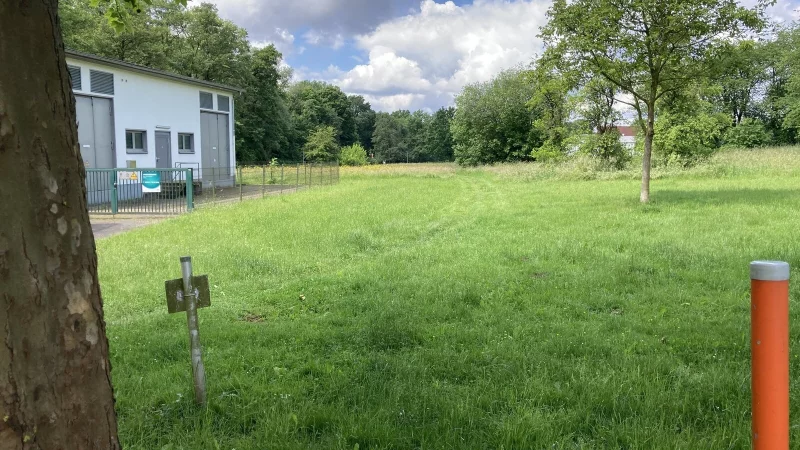 Vom Heinrich-Drake-Platz aus soll die Zuwegung zur künftigen Grundschule in Bad Meinberg erfolgen. - © Cordula Gröne