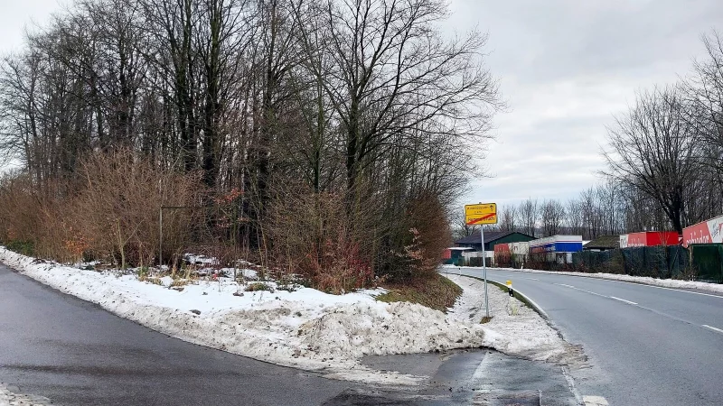 Blick auf die Hummerbrucher Stra&szlig;e von Hummerbruch nach Alverdissen. In Fahrtrichtung Hummerbruch soll ein Radweg gebaut werden. - &copy; Landesverband Lippe