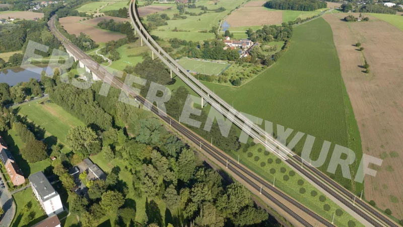 So sieht ein erster Entwurf der Deutschen Bahn für ein zusätzliches Viadukt durch die Johannisbachaue aus. - © Deutsche Bahn