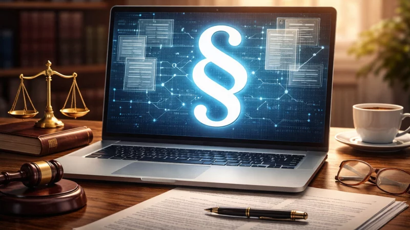 Auch innerhalb der Justiz spielt K&uuml;nstliche Intelligenz eine immer gr&ouml;&szlig;ere Rolle. Gerade wenn es darum geht, eine Klage vorzubereiten. - &copy; KI generiert