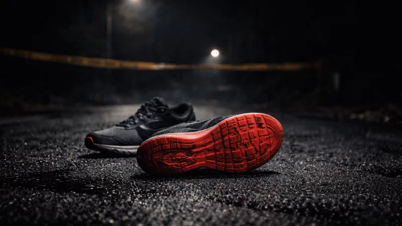 Wo ist das Beweismittel? Schuhe mit einer auff&auml;llig roten Sohle haben Ermittler auf die Spur eines Augustdorfers gebracht, der zum Tatzeitpunkt bereits eine Strafe wegen Einbruchs verb&uuml;&szlig;t. Die Indizienkette ist aber br&uuml;chig. - &copy; KI-generiert