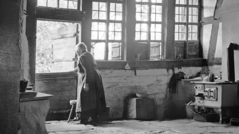 Aufnahmen wie die einer &auml;lteren Frau am Fenster zeigen, dass Josef Schepers mit kunsthistorischen Motiven und dem Bildaufbau vertraut gewesen ist. - &copy; LWL/Josef Schepers