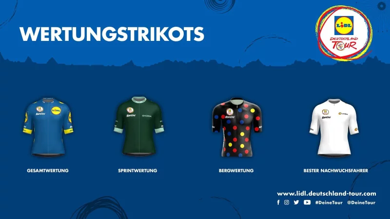 Das sind die begehrten Trikots, die ausgefahren werden. - &copy; Lidl Deutschland Tour