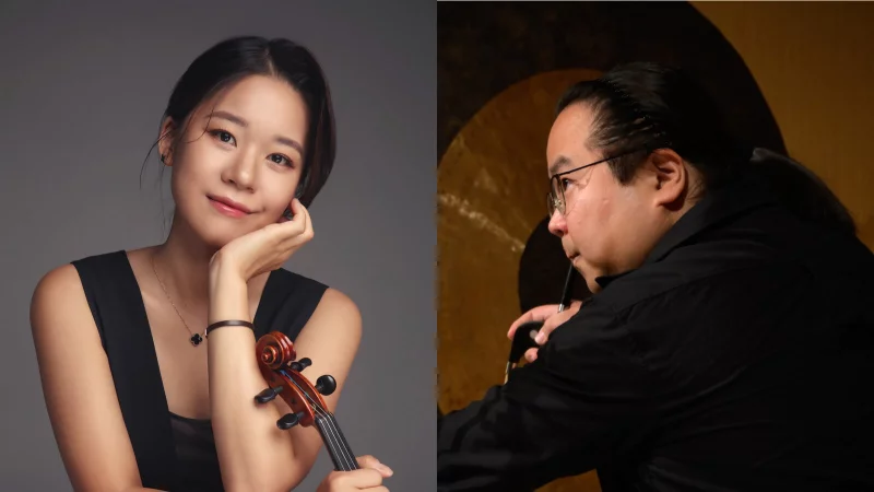 Geigerin Sungkum Yang und Schlagzeuger Jie-Goo Lee. - © Ensemble Horizonte