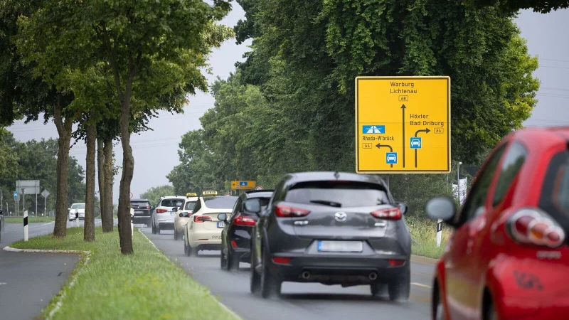 Der Bereich in Paderborn, wo man von der B68 auf die B64 fahren kann - und umgekehrt -, gilt als Unfallfallschwerpunkt. - &copy; Niklas T&uuml;ns