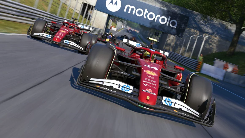 Sympathietr&auml;ger aus Bella Italia: Ferrari ist bei "F1 25" erstmals mit Lewis Hamilton sowie erneut mit Charles Leclerc unterwegs. - &copy; EA Sports