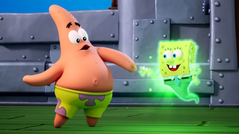 Der Spieler kann jederzeit zwischen Spongebob und Patrick wechseln. - &copy; Purple Lamp