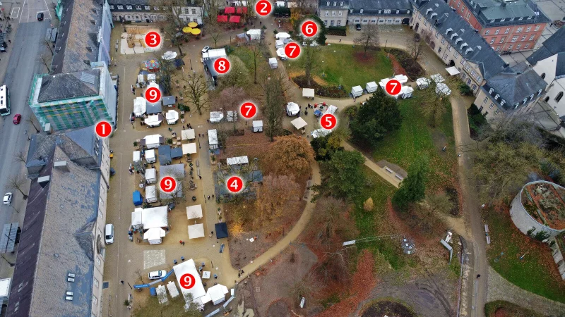 Den Weihnachtsmarkt kann man in diesem Jahr vom Rosental und auch von der Innenstadt aus erreichen. - © Foto: Nicole Ellerbrake/Montage: Oliver Wendtland