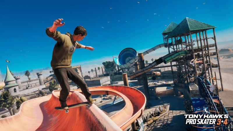 Ein Spielplatz voller Möglichkeiten im neuen Wasserpark-Level von „Tony Hawk’s Pro Skater 3+4“. - © Activision
