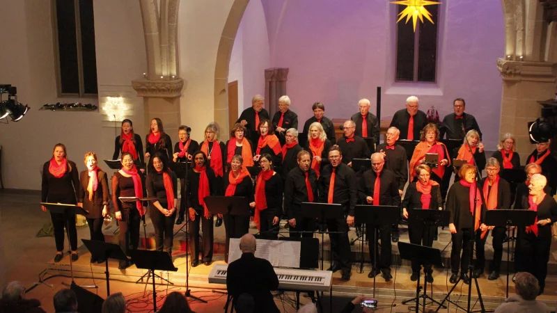 Die 35 Sängerinnen und Sänger des Gospelchor Stapelage beim Auftritt in der Lagenser Marktkirche.

Gospel_2:

Die Freude am Singen, die von den Sängerinnen und Sängern des Gospelchor Stapelage ausging, übertrug sich auch auf das Publikum. Dabei sorgten besonders die Solo-Gesänge (hier Mara Weber, 4. v.l.) für Gänsehautmomente. Foto: Juliana Szabo - © Juliana Szabo